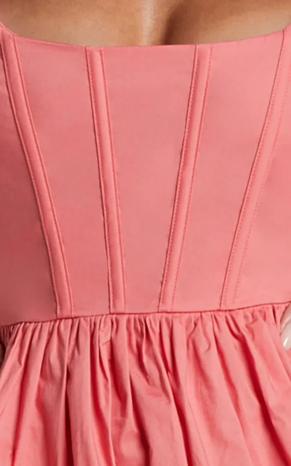 Showpo Brianda Mini Dress 8211 Corset Bodice Bubble Hem Dress In Coral Women Dresses