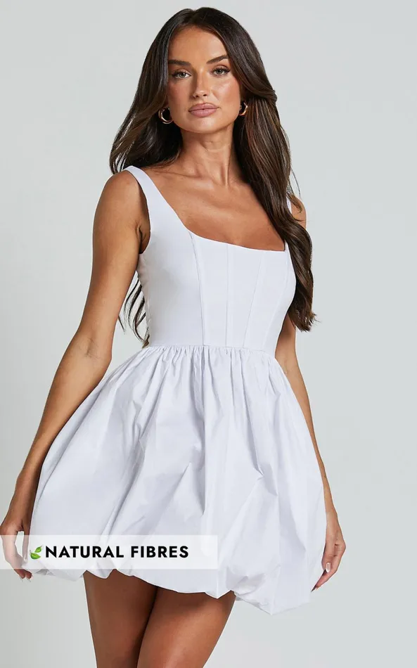 Showpo Brianda Mini Dress 8211 Corset Bodice Bubble Hem Dress In White Women Dresses Showpo Brianda Mini Dress 8211 Corset Bodice Bubble Hem Dress In White Women Dresses