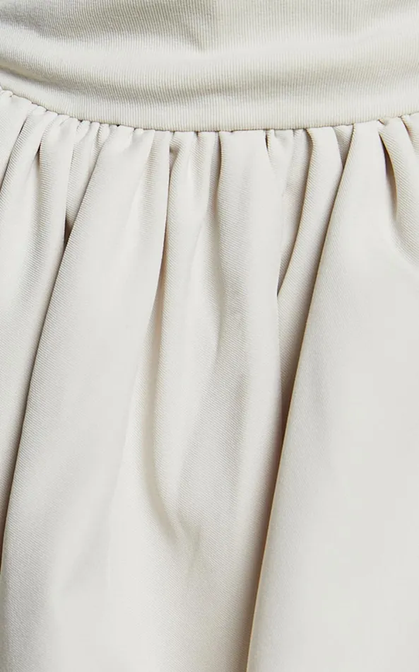 Showpo Bridgette Mini Dress 8211 Straight Neck Sleeveless Fit And Flare Dress In Cream Women Dresses
