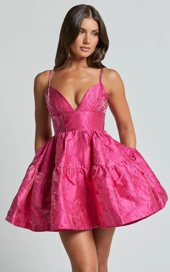 Showpo Britany Mini Dress 8211 V Neck Tiered Strappy Tiered Fit And Flare Dress In Fuchsia Women Dresses Showpo Britany Mini Dress 8211 V Neck Tiered Strappy Tiered Fit And Flare Dress In Fuchsia Women Dresses