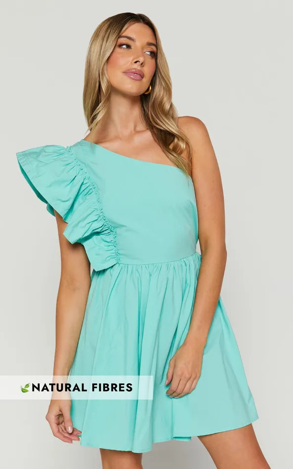 Showpo Brodie Mini Dress 8211 One Shoulder Frill Dress In Green Women Dresses Showpo Brodie Mini Dress 8211 One Shoulder Frill Dress In Green Women Dresses