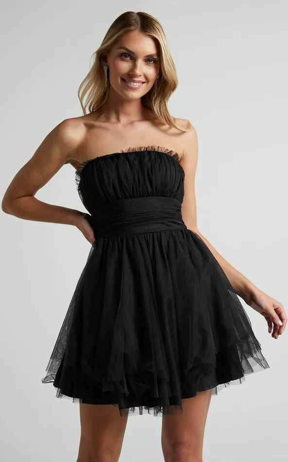 Showpo Brooke Mini Dress 8211 Tulle Frill Detail Mini Dress In Black Women Dresses Showpo Brooke Mini Dress 8211 Tulle Frill Detail Mini Dress In Black Women Dresses