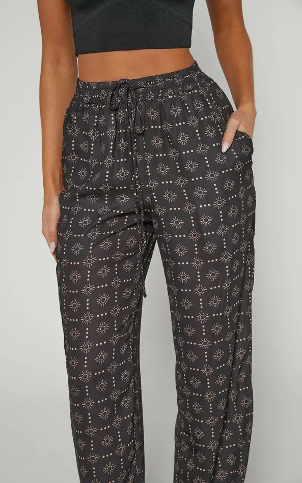 Showpo Brunita Pants 8211 Mid Waisted Relaxed Elastic Waist Pants In Sol De Cruz Women Curve Clothes