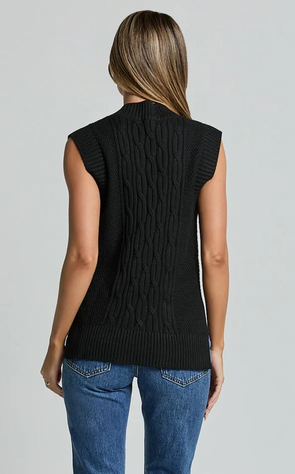 Showpo Cadha Vest 8211 Knit Vest In Black Women Curve Clothes Showpo Cadha Vest 8211 Knit Vest In Black Women Curve Clothes