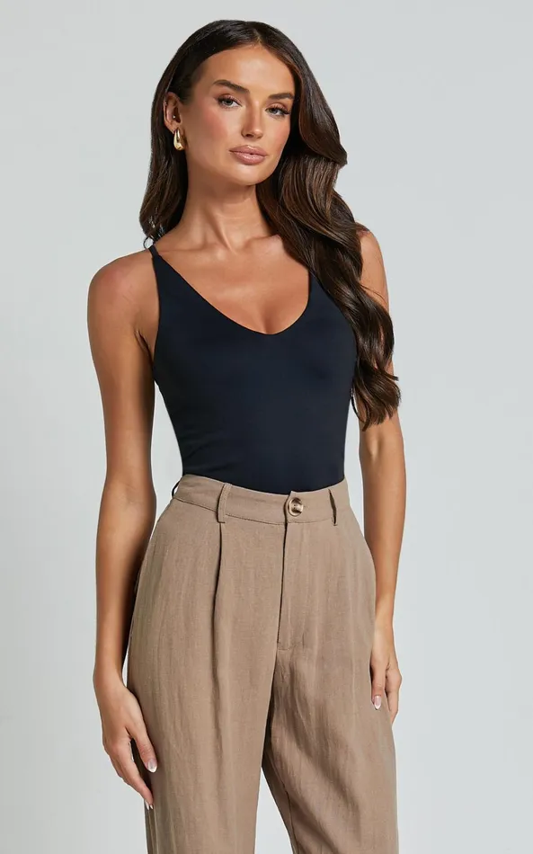 Showpo Cady Top 8211 Scoop Neck Top In Black Women Basics