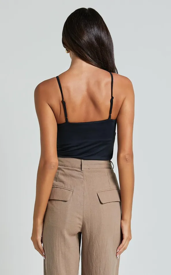 Showpo Cady Top 8211 Scoop Neck Top In Black Women Basics