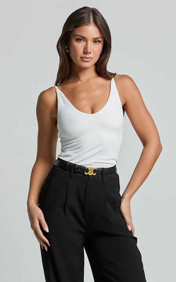 Showpo Cady Top 8211 Scoop Neck Top In White Women Basics
