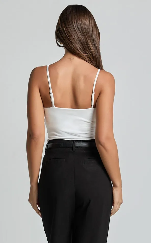 Showpo Cady Top 8211 Scoop Neck Top In White Women Basics
