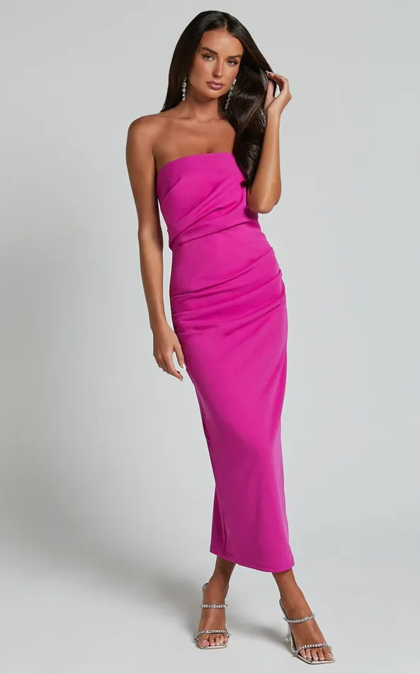 Showpo Calanthe Midi Dress 8211 Strapless Tuck Detail Dress In Orchid Women Dresses Showpo Calanthe Midi Dress 8211 Strapless Tuck Detail Dress In Orchid Women Dresses