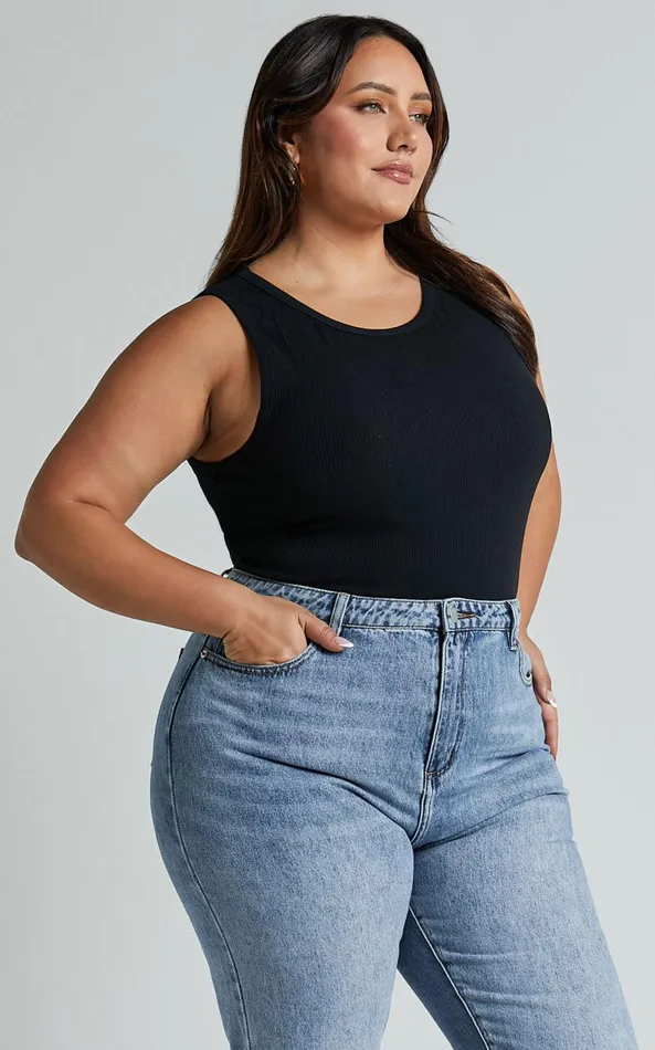 Showpo Can039t You Tell Top 8211 Ribbed Tank Top In Black Women Basics