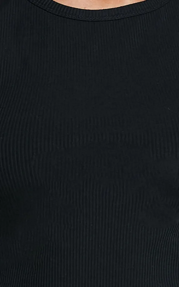 Showpo Can039t You Tell Top 8211 Ribbed Tank Top In Black Women Basics
