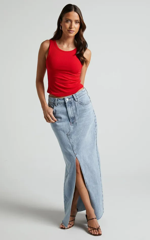 Showpo Can039t You Tell Top 8211 Ribbed Tank Top In Red Women Basics