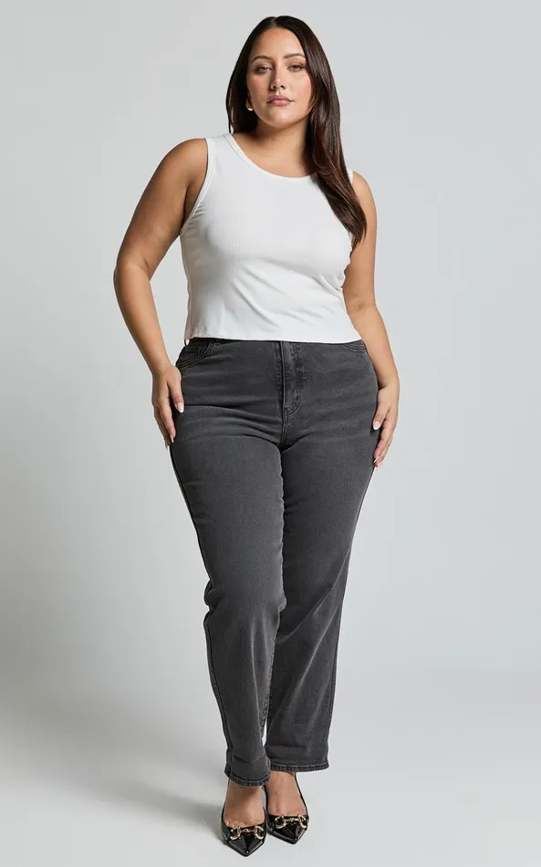 Showpo Can039t You Tell Top 8211 Ribbed Tank Top In White Women Curve Clothes