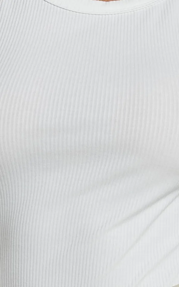 Showpo Can039t You Tell Top 8211 Ribbed Tank Top In White Women Curve Clothes