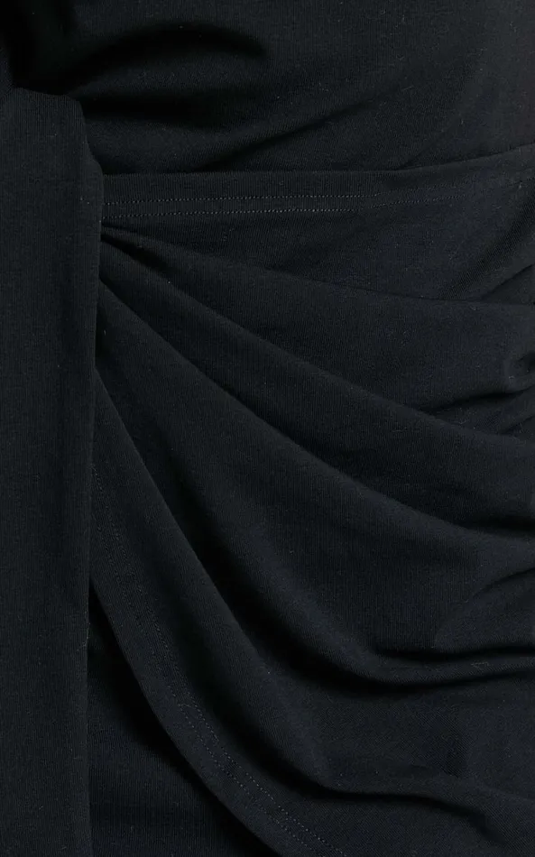 Showpo Candace Mini Dress 8211 Faux Wrap Shift Dress In Black Women Dresses
