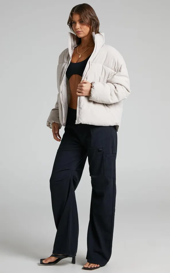 Showpo Candice Jacket 8211 Oversized Puffer Jacket In Beige Women Jackets and Coats