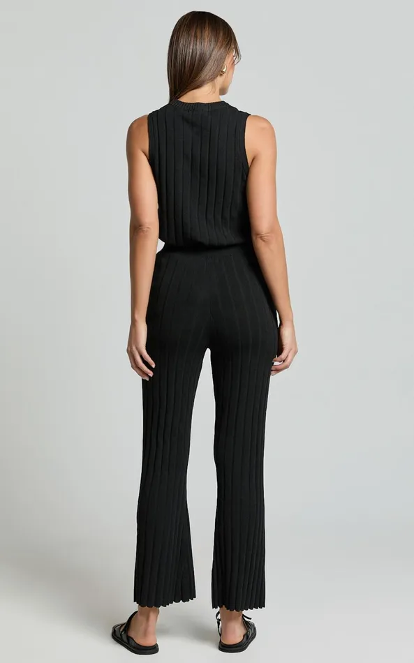 Showpo Candice Pants 8211 Knitted High Waist Pants In Black Women Pants