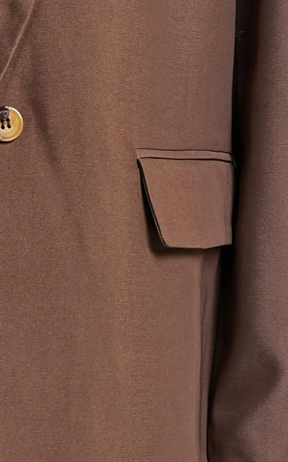 Showpo Caralina Blazer 8211 Oversized Single Breasted Blazer In Chocolate Women Jackets and Coats