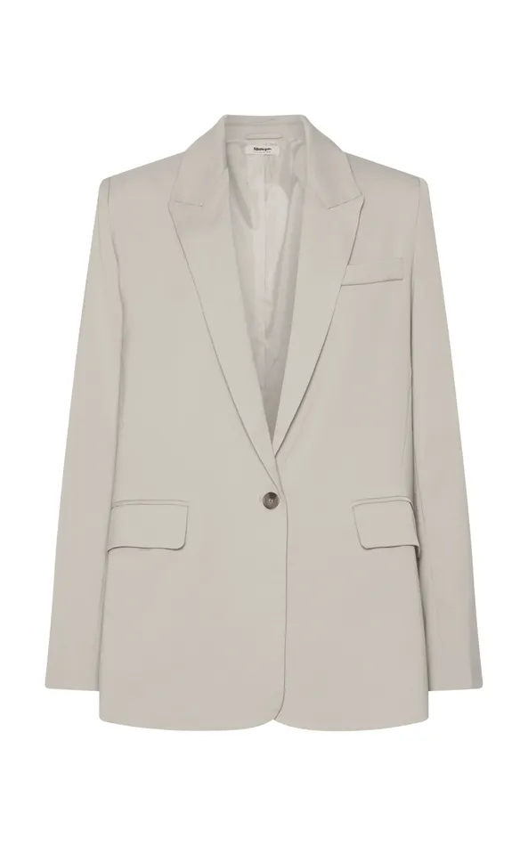 Showpo Caralina Blazer 8211 Oversized Single Breasted Blazer In Stone Women Blazers