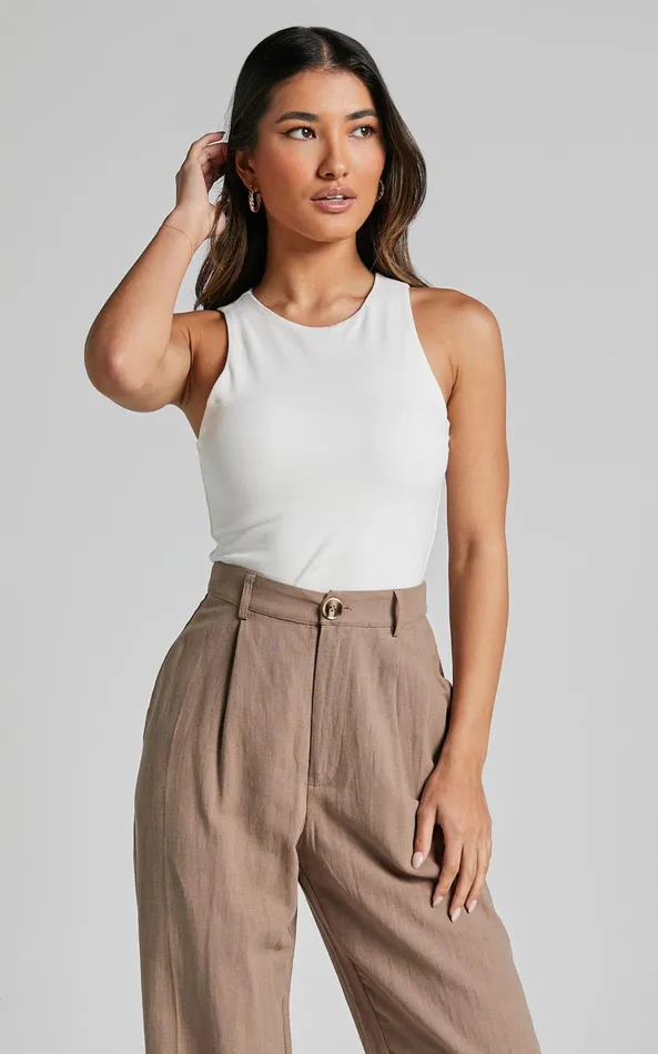 Showpo Cardella Tank 8211 Jersey Long Line Scoop Neck Top In White Women Curve Clothes Showpo Cardella Tank 8211 Jersey Long Line Scoop Neck Top In White Women Curve Clothes