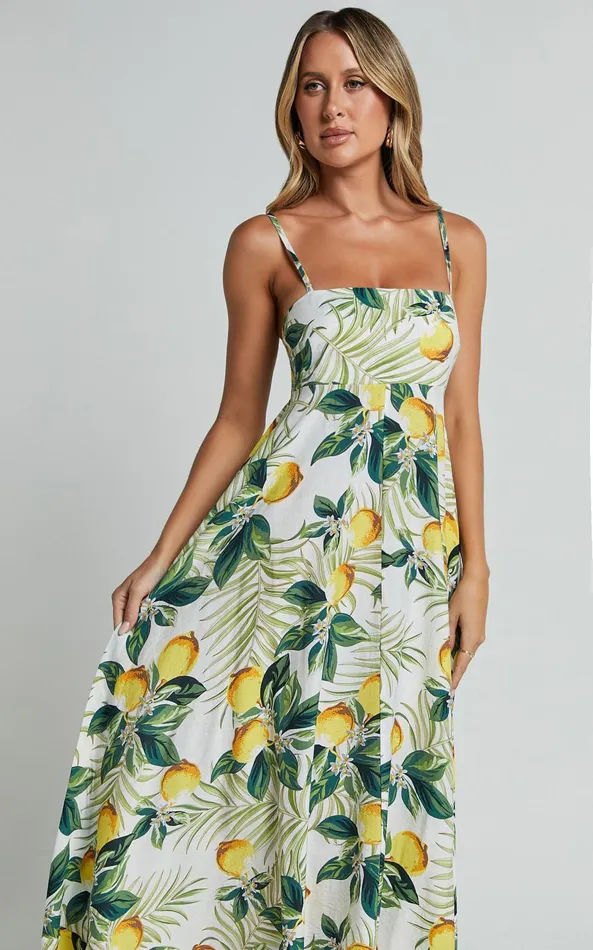 Showpo Cardi Maxi Dress 8211 Strappy Straight Neck A Line Dress In Yellow Women Dresses