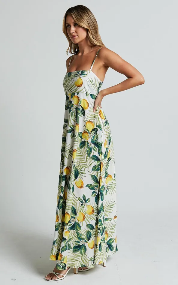 Showpo Cardi Maxi Dress 8211 Strappy Straight Neck A Line Dress In Yellow Women Dresses