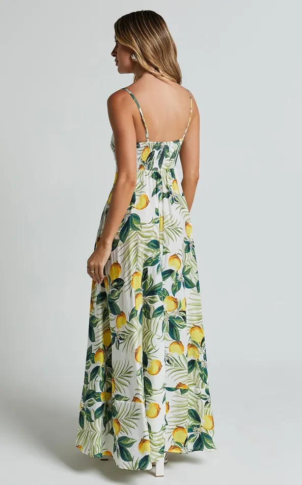 Showpo Cardi Maxi Dress 8211 Strappy Straight Neck A Line Dress In Yellow Women Dresses