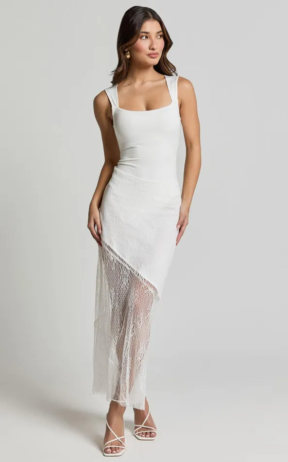 Showpo Carina Midi Skirt 8211 Mid Waist Lace Asymmetrical Skirt In Ivory Women Skirts Showpo Carina Midi Skirt 8211 Mid Waist Lace Asymmetrical Skirt In Ivory Women Skirts