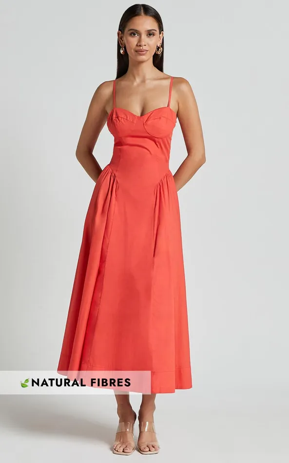 Showpo Carla Midi Dress 8211 Strappy Sweetheart Fit And Flare Dress In Scarlet Women Dresses Showpo Carla Midi Dress 8211 Strappy Sweetheart Fit And Flare Dress In Scarlet Women Dresses