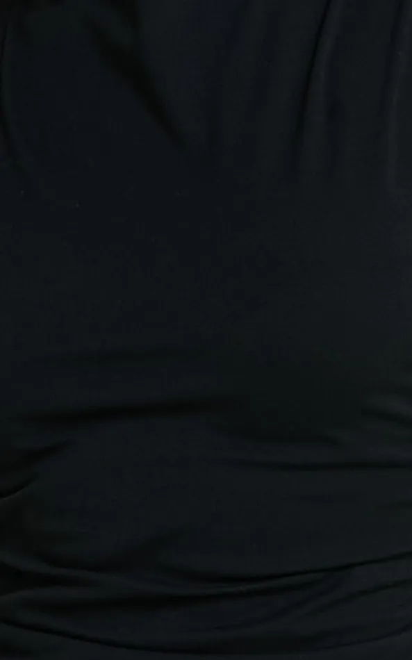 Showpo Carleigh Mini Dress 8211 High Neck Ruched Bodycon Dress In Black Women Dresses