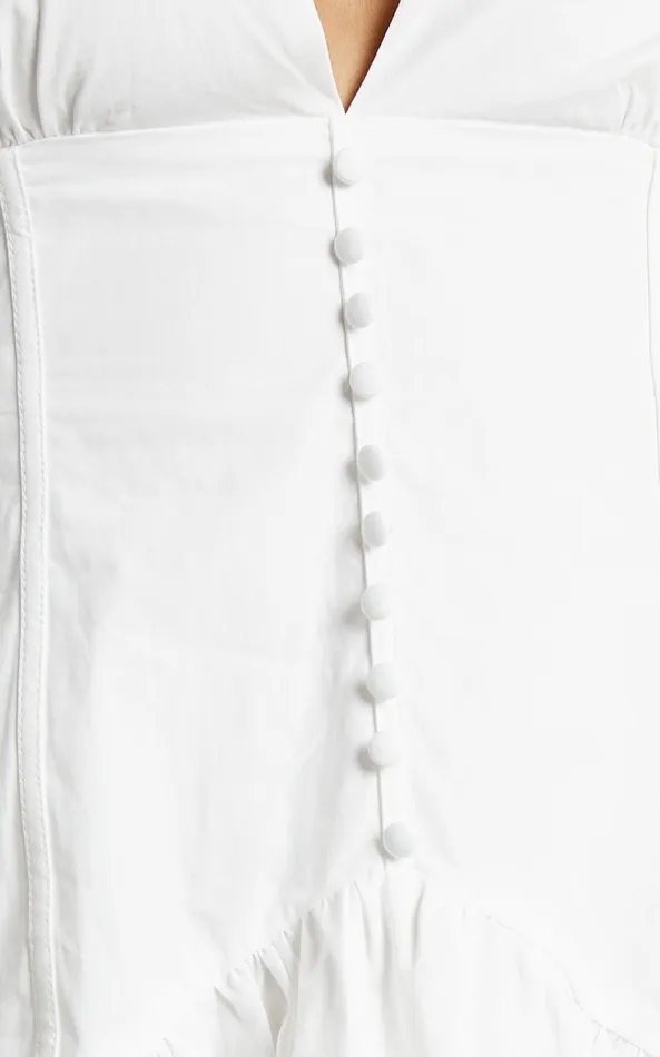 Showpo Carlyle Mini Dress 8211 Long Sleeve Corset Dress In White Women Curve Clothes