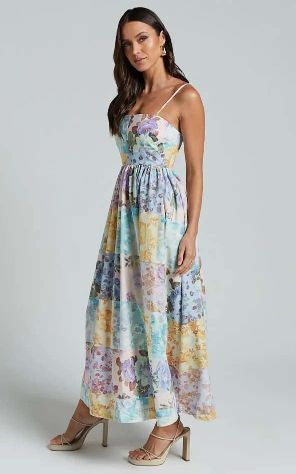 Showpo Carolynne Midi Dress 8211 Strappy Empire Waist Dress In Vintage Floral Women Dresses