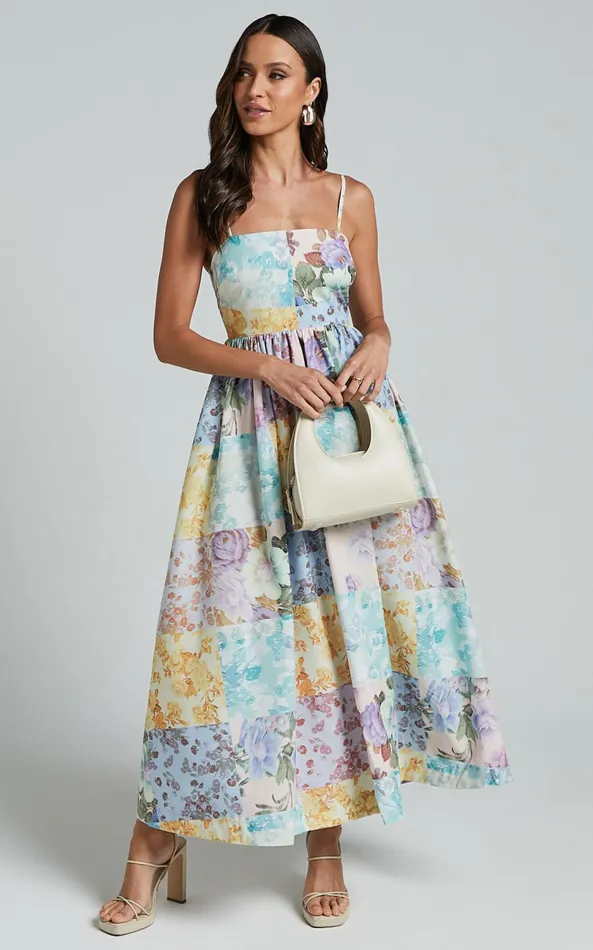 Showpo Carolynne Midi Dress 8211 Strappy Empire Waist Dress In Vintage Floral Women Dresses