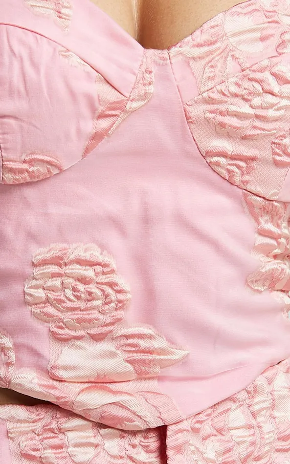 Showpo Casey Top 8211 Jacquard Strappy Corset In Light Pink Women Tops