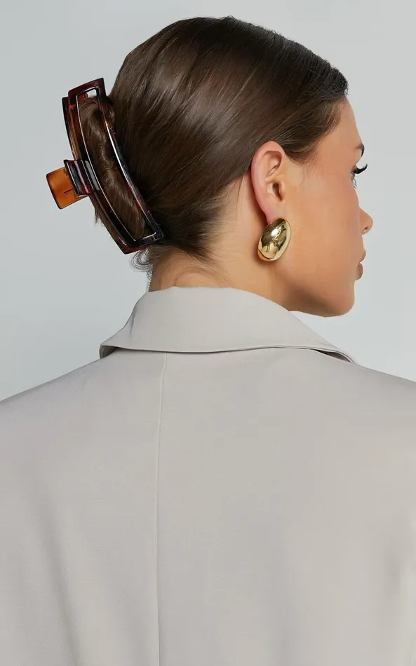 Showpo Cece Hair Clip 8211 Thin Rectangle Clip In Tort Women Hair