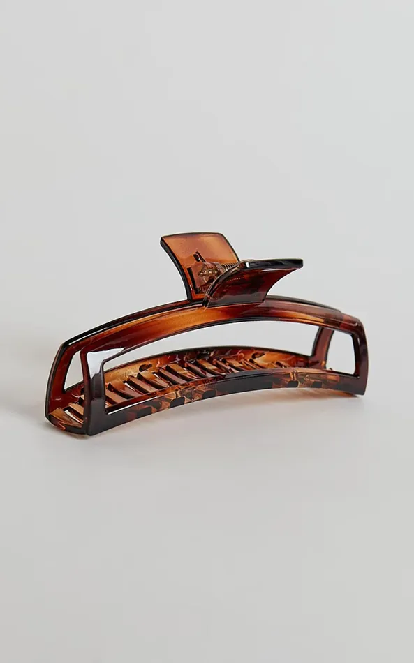 Showpo Cece Hair Clip 8211 Thin Rectangle Clip In Tort Women Hair