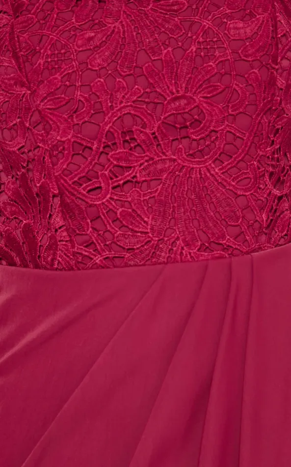 Showpo Cecil Midi Dress 8211 Strapless Draped Tulip Hem Dress In Wine Women Dresses