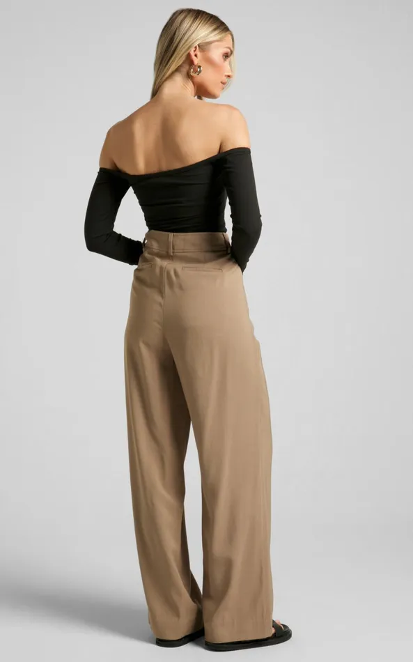 Showpo Celerina Top 8211 Off The Shoulder Straight Neck Long Sleeve In Black Women Basics