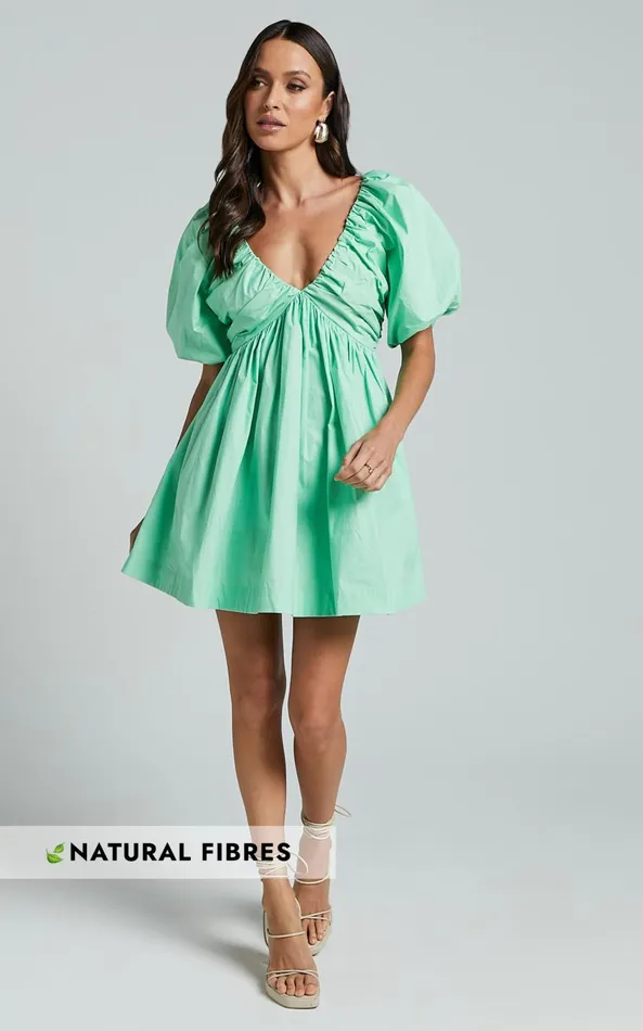 Showpo Celie Mini Dress 8211 Puff Sleeve Empire Waist Dress In Mint Green Women Dresses Showpo Celie Mini Dress 8211 Puff Sleeve Empire Waist Dress In Mint Green Women Dresses