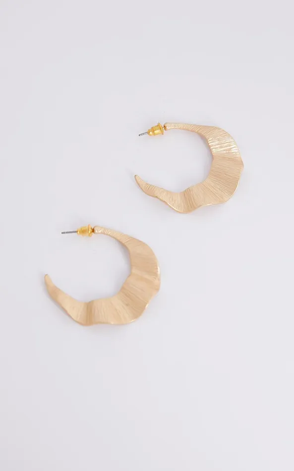 Showpo Celynna Earrings 8211 Wavy Half Hoop Earrings In Gold Women Earrings