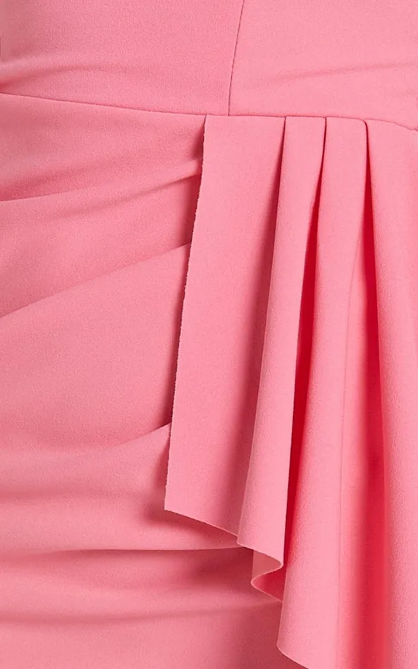 Showpo Cera Mini Dress 8211 One Shoulder Bodycon Ruffle Detail Dress In Pink Women Dresses