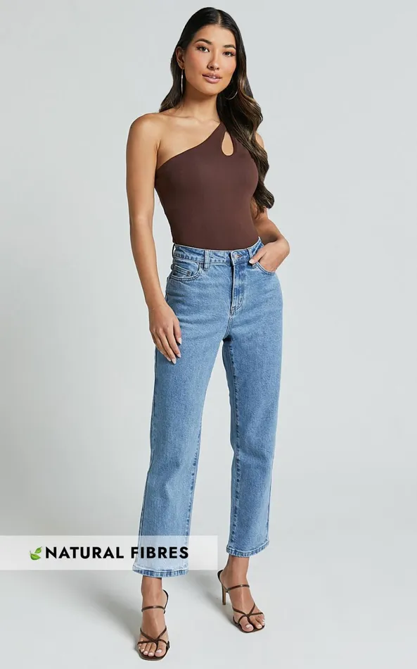 Showpo Chandler Jeans 8211 High Waisted Crop Straight Jeans In Mid Blue Wash Women Denim Showpo Chandler Jeans 8211 High Waisted Crop Straight Jeans In Mid Blue Wash Women Denim