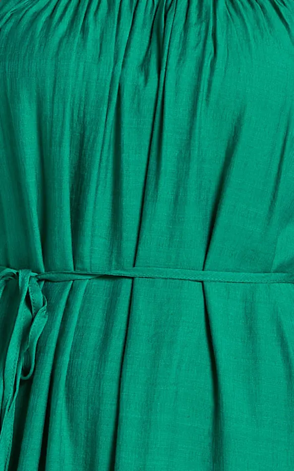 Showpo Charisse Maxi Dress 8211 Strappy Scoop Neck Relaxed Gathered Dress In Green Women Dresses