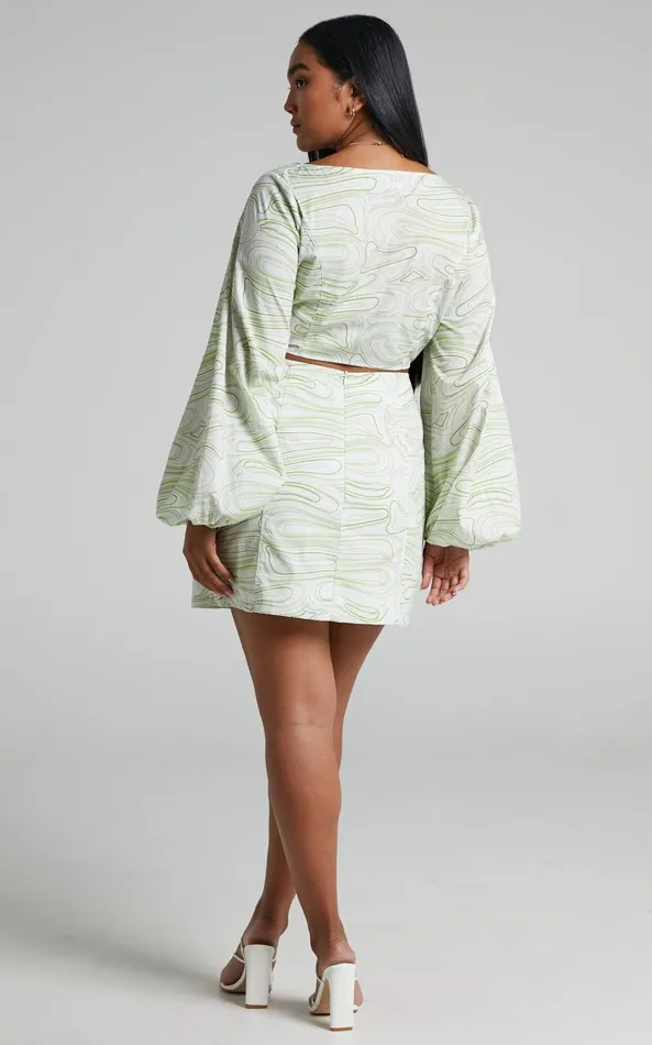Showpo Charlie Holiday 8211 Pricilla Top In Abstract Wave Women Tops