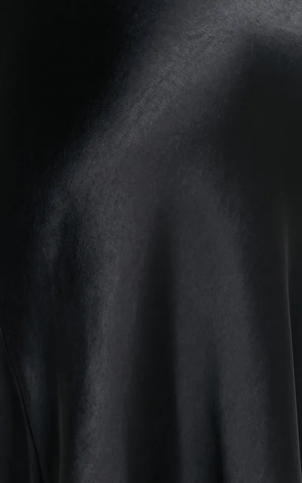 Showpo Charlita Maxi Dress 8211 Strapless Cowl Back Satin Dress In Black Women Dresses