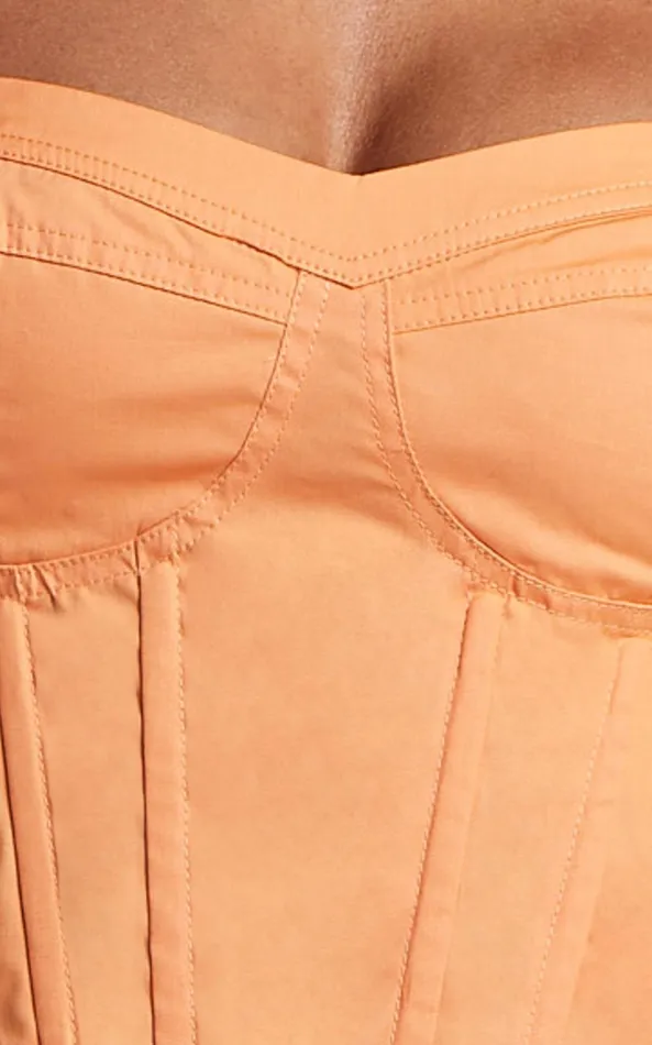Showpo Charon Top 8211 Flutter Sleeve Corset Top In Sherbet Women Tops