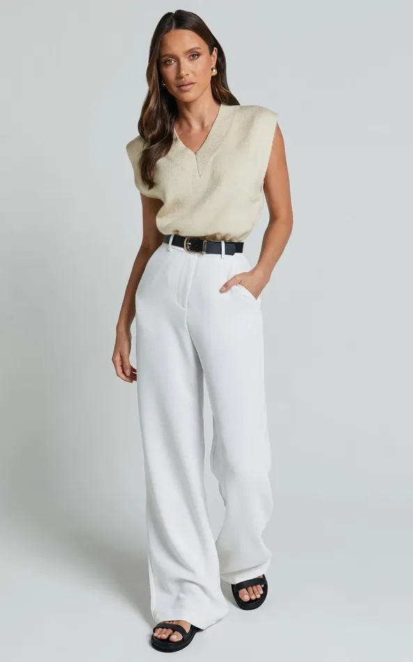 Showpo Chenelle Top 8211 Sleeveless Knit Top In Stone Women Tops