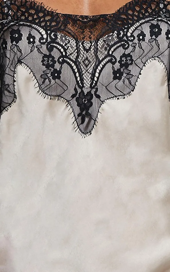 Showpo Chevelle Top 8211 Strappy Lace Detail Cami Top In Oyster Women Tops