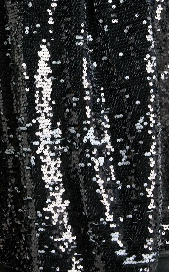 Showpo Chey Sequin Top 8211 High Neck Sleeveless Sequin Top In Black Women Tops
