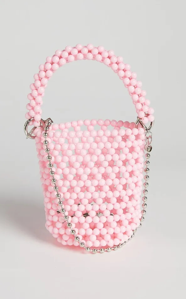 Showpo Chonamie Beaded Mini Crossbody Bag In Pink Women Bags